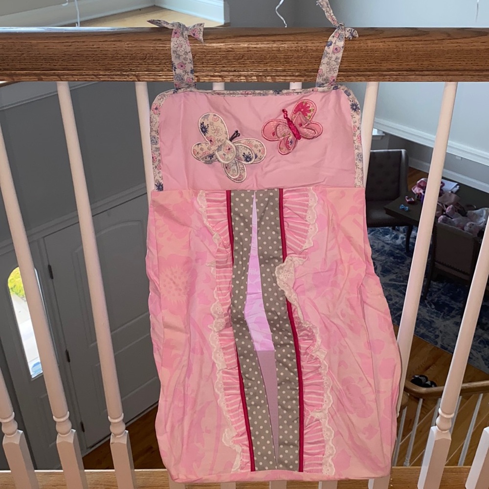 New Girls nursery diaper holder